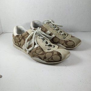 Coach Katelyn Leather Sneakers Brown/White/Tan Size 7.5
